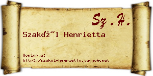 Szakál Henrietta névjegykártya