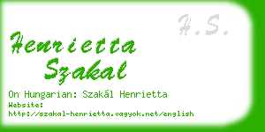 henrietta szakal business card
